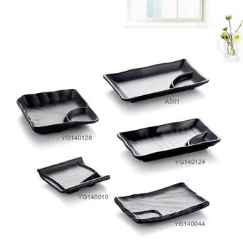 

Black Frost Porcelain Imitation Rectangle Dish With Sauce Lattice Dinnerware Dinner Plate Japanese Cuisine Restaurant Tableware