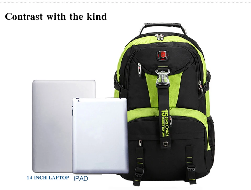 Большой Вместительный Оксфордский рюкзак, Мужская швейцарская Водонепроницаемая дорожная сумка, 18 дюймов, рюкзаки для ноутбука, модные школьные сумки для подростков, рюкзак