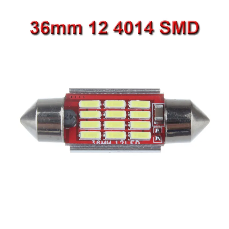 Супер яркий высокое качество 4014 SMD 12 Светодиодный s C5W гирляндная шина Canbus купол чтения белый автомобиль Светодиодный лампочки нет ошибок 12 V 24 V 31/36/39/41 - Испускаемый цвет: 36mm