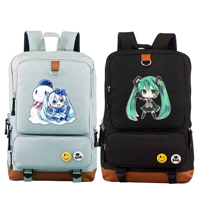 Детские рюкзаки для девочек и подростков с рисунком из мультфильма Singer Hatsune Miku