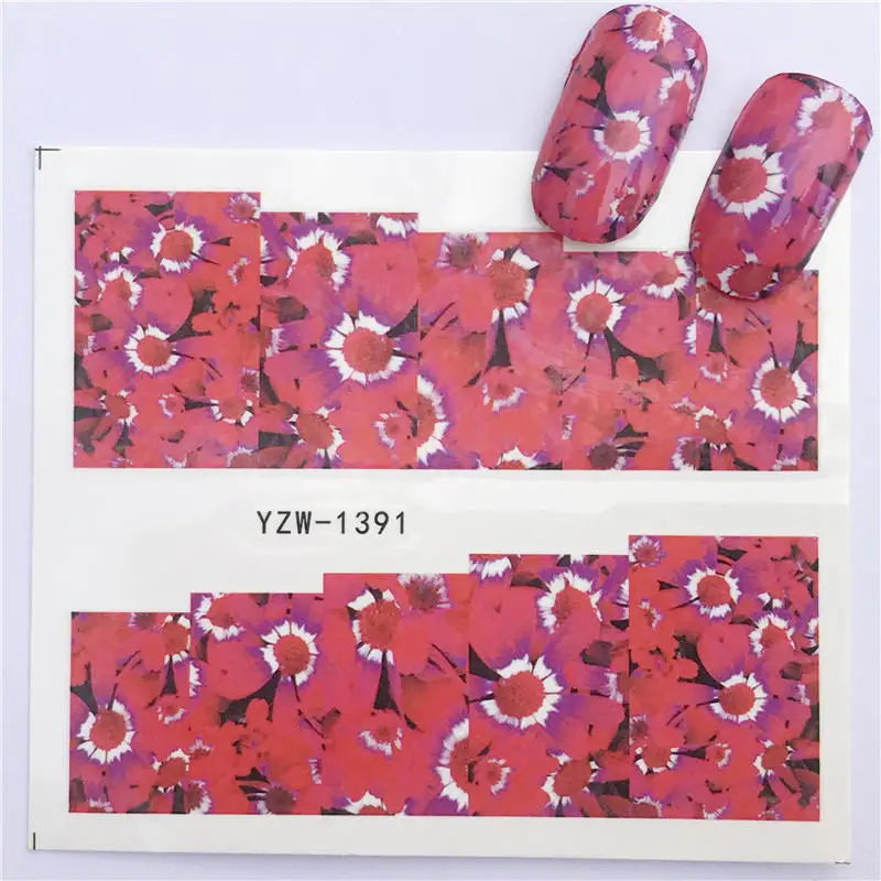 LCJ 32 стиля наклейки для ногтей цветы переводные наклейки для воды украшения Dream Cather слайдер для Типсы для ногтей «сделай сам» - Цвет: YZW-1391
