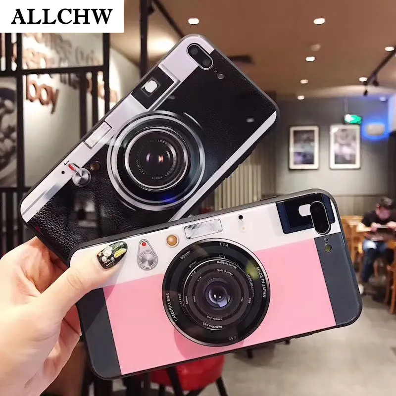 

ALLCHW Newest Camera Phone Case For iPhone X 8 8Plus 7 7Plus 6 6s 6plus Novel Style Cool design Glass shell bracket back covers