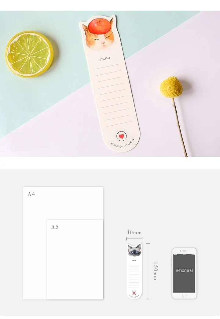 30 шт./компл. милый кот Закладка Милая Бумажная книга марка записка заметка для книг канцелярские школьные принадлежности marcadores de livro 7018