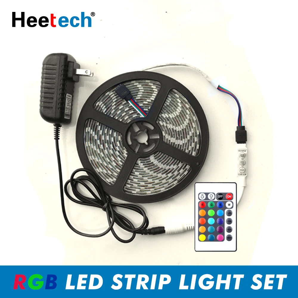 LED Strip Light 5050 2835 LED Light Waterproof 60LEDs/m Flexible Diode Ribbon Tape Warm White Strip DC 12V Adapter 5M/Set - AliExpress