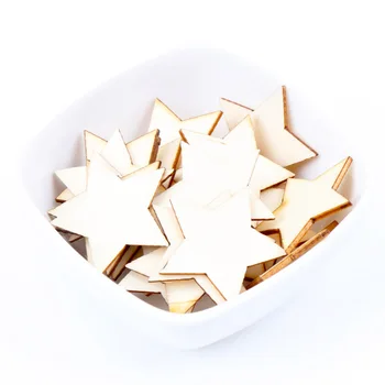 

Star Pattern Wooden Scrapbooking Collection Craft For Handmade Accessory Slices Decoration Home DIY 10-30mm 50pcs