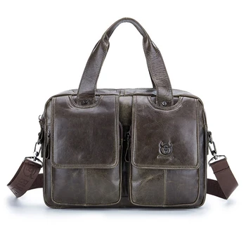

Famous design cowhide men's bag business genuine leather briefcase documents handbag cross section bag male shoulder Messeng Bag