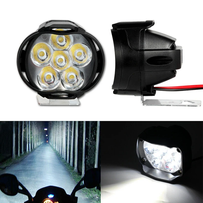 2pcs 15W 12V 6LED Headlight Headlamp Bulb Fog Light For Motorcycle Car E-bike 2pcs 15W 12V 6LED Headlight Headlamp Bulb Fog Light For Motorcycle Car E-bike