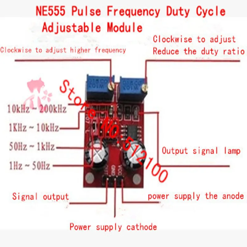 NE555 Duty Cycle Fréquence Réglable Onde Carrée Générateur De Signaux Board Module