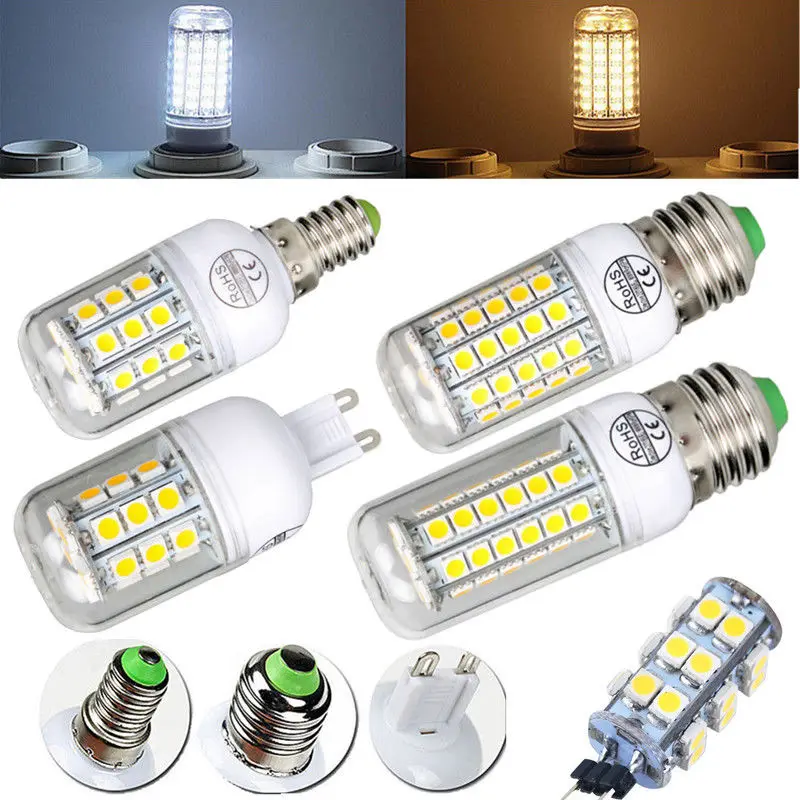5050 SMD светодиодный светильник-кукуруза E14 E27 G9 5 Вт 6 7 8 Светодиодный точечный