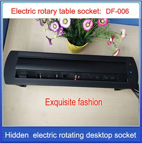  EU Plug Electric rotation Desktop socket /hidden/ multimedia VGA HDMI RJ4 USB charging socket/Can c