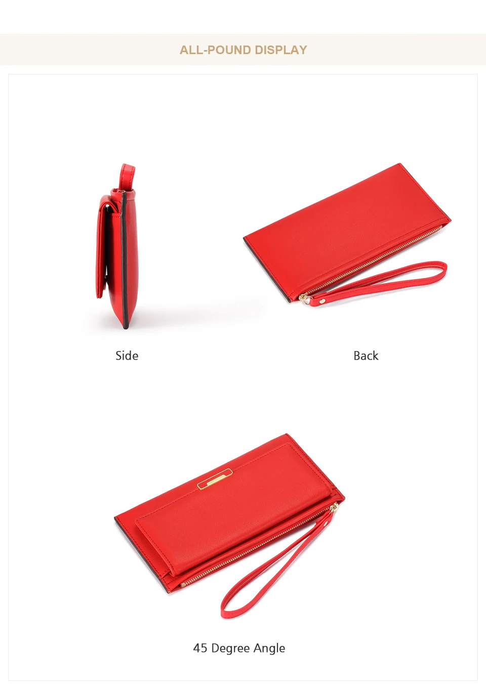 Jamarna Wallet Female PU Leather Long Clutch Women Wallet Female Women Wallets Red Zipper Phone Pocket Coin Purse Wristlet_09