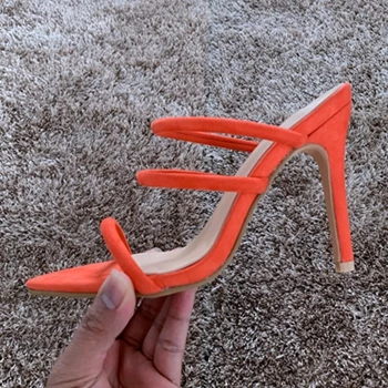 Женские модельные туфли на тонком каблуке 11 см Летняя обувь сандалии женские Босоножки с открытым носком женские туфли на платформе и высоком каблуке весенние туфли-лодочки - Цвет: orange sandai