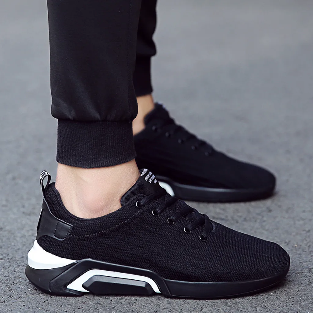 

2019 spring summer men sneaker solid color New Men's Shoes Mesh Leisure Sports Shoes Are Breathable In Summer Shoes