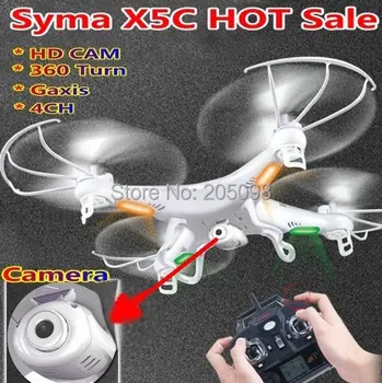 

100% Original Syma X5C RC QuadCopter With HD 2G Camera 2.4G 4 Channels 6axis gyro Drone remote control Quadcopter X5C airplane