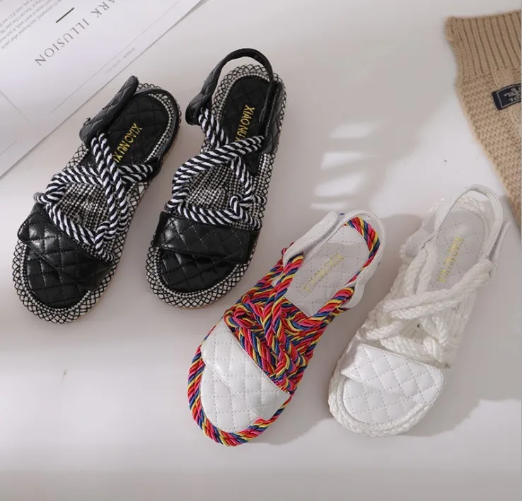 

OLOMM Mixed Color Platform Sandals New Brand Women Shoes Sweet Lace-up Sandalias Mujer Open Toe Sandalia Feminina Cozy Zapatos