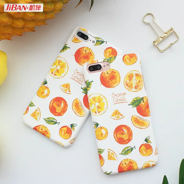 jiban fruit summer colorful orange citrus cartoon phone case for 6 letter fruit