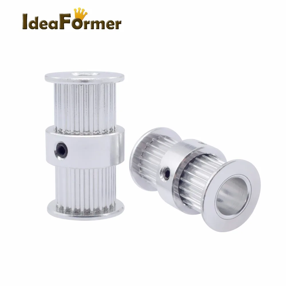 

3D Printer Ultimaker 2 GT2 Double Head Driving Timing Pulley 20Teeth Bore 5mm 8mm Alumium for GT2 Synchronous belt width 6mm UM2