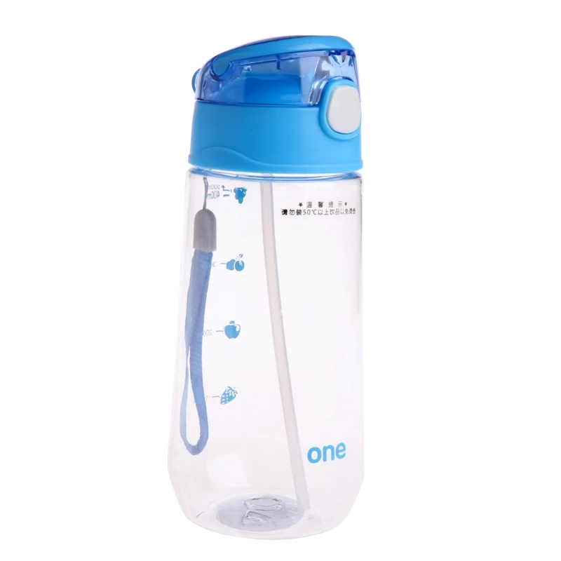Новинка 500 мл портативная для кормления бутылочка для питьевой воды с соломинкой - Цвет: BL