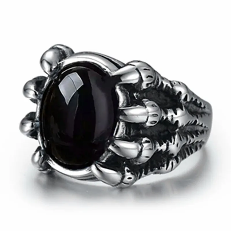Винтажное мужское кольцо HNSP с красным и черным опалом|finger ring|ring forrings for men |