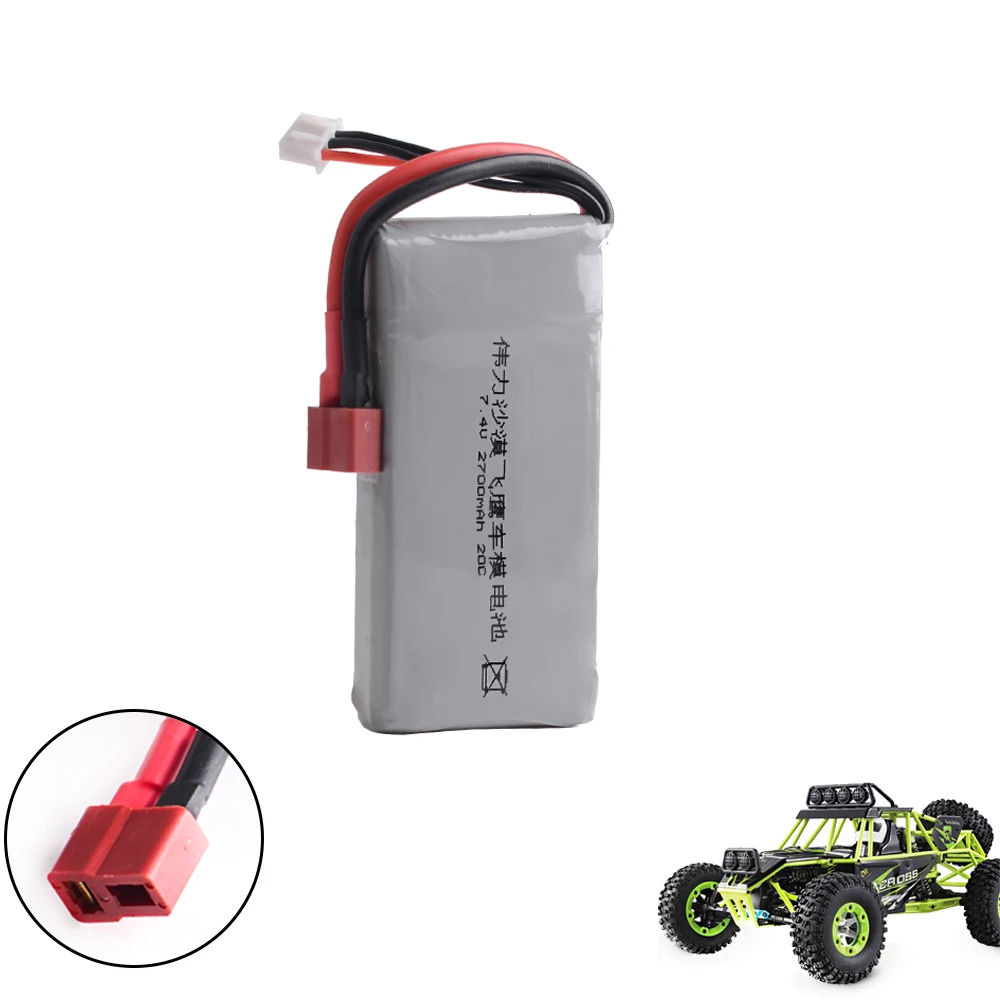 Koop Rc Lipo Batterij 2 S 7.4 V 2700 mah 20C Max 30C voor Wltoys 12428 12423 112 RC Auto Onderdelen onderdelen