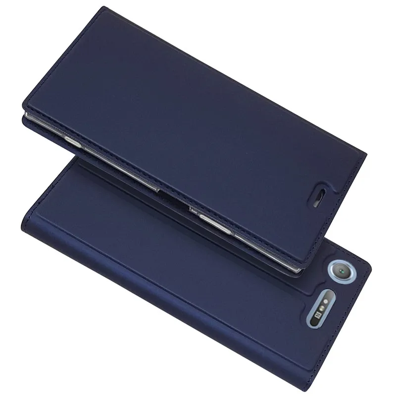 

Bosilang Folio Flip PU Leather Card Slot simple business Phone Case with Stand For Sony Xperia XZ1