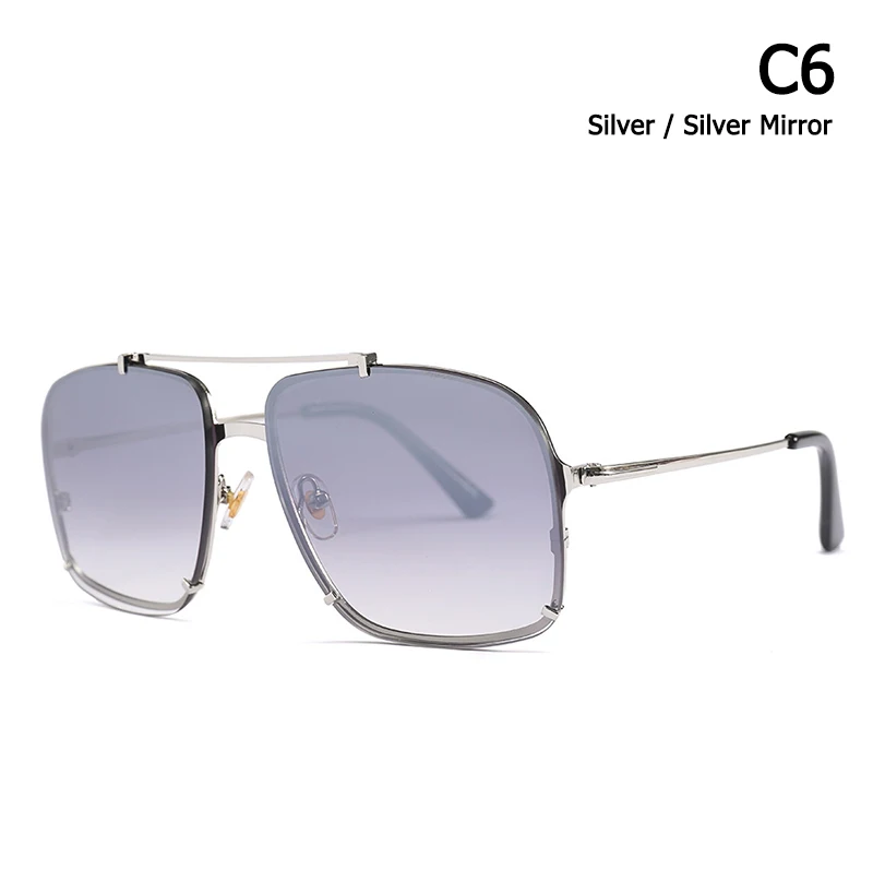 JackJad модные современные Мужские квадратные авиационные стильные солнцезащитные очки, крутые металлические шипы, фирменный дизайн, солнцезащитные очки Oculos De Sol 25027 - Цвет линз: C6