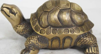 

3" Chinese Fengshui Folk Pure Bronze Sea Turtle Tortoise Animal Statue sculpture