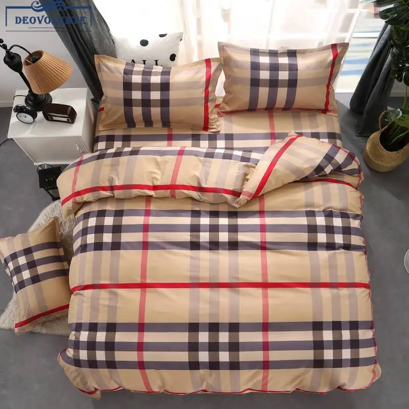 

Luxury Stripe Bedding Sets 3/4pcs Geometric Pattern Bed Linings Duvet Cover Bed Sheet Pillowcases Cover Set