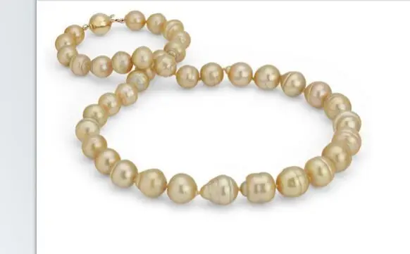 

HOT SELL - 18"11@ NATURAL SOUTH SEA GENUINE GOLD PEARL NECKLACE 6889 -Top quality free shipping