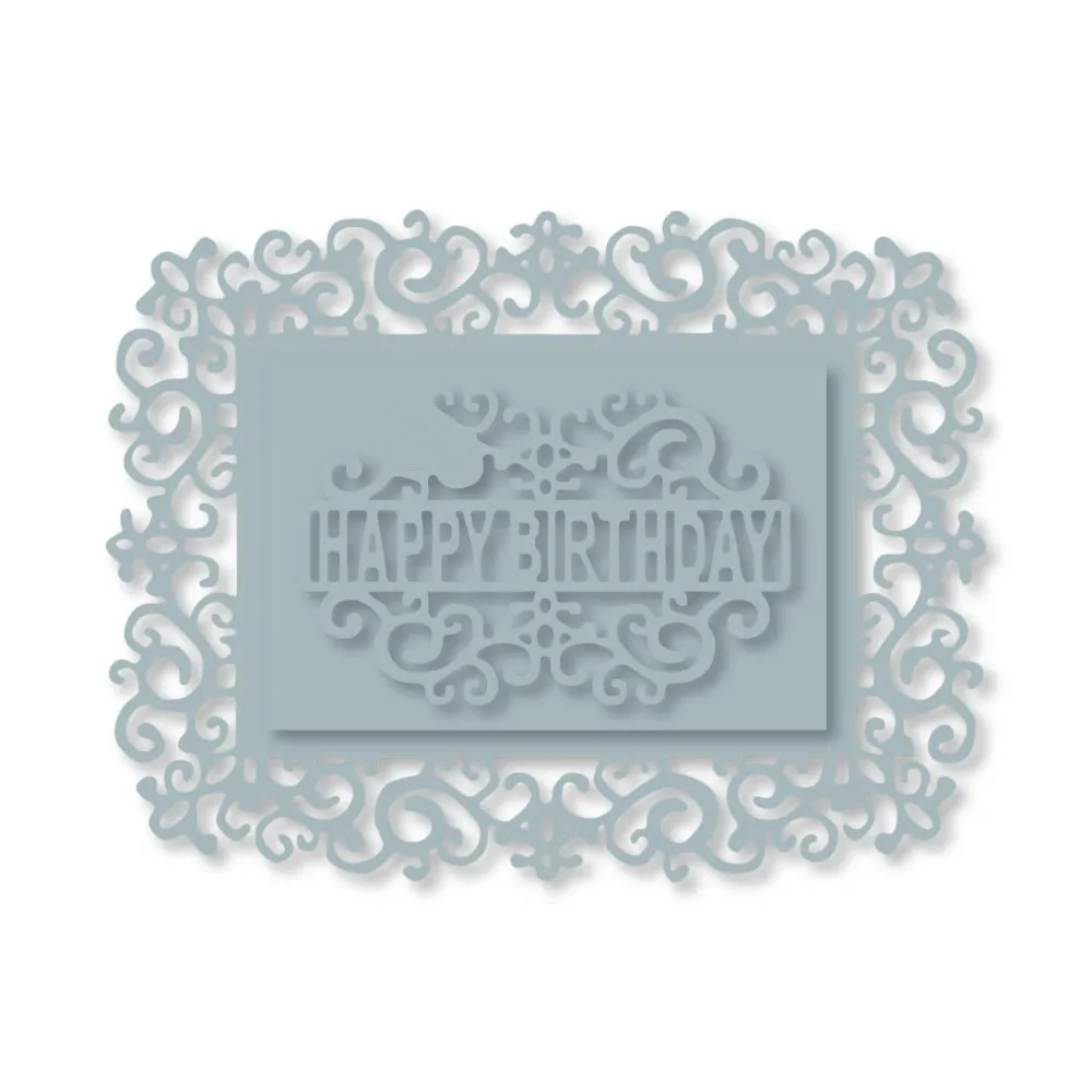 

Ufurty Happy Birthday frame Metal Cutting Dies New 2019 DIY Scrapbooking Stamp Craft Embossing Making Stencil Template