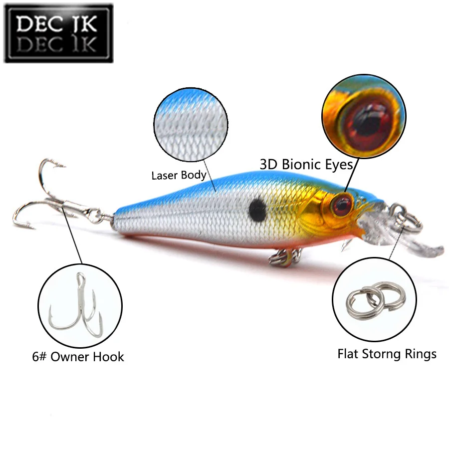 8PCS Minnow Sea Fishing Lure Peche Crankbaits Artificial Bait Lot For Pike With Hook In River Swimbait Jerkbait Hard Baits Set (9)