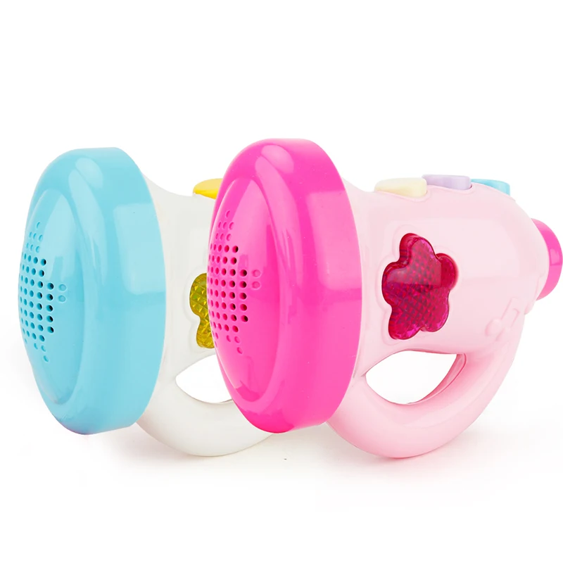 Children Cartoon Horn Shaped Light Music Sound Baby Toddlers Horn Hooter Trumpet Instruments