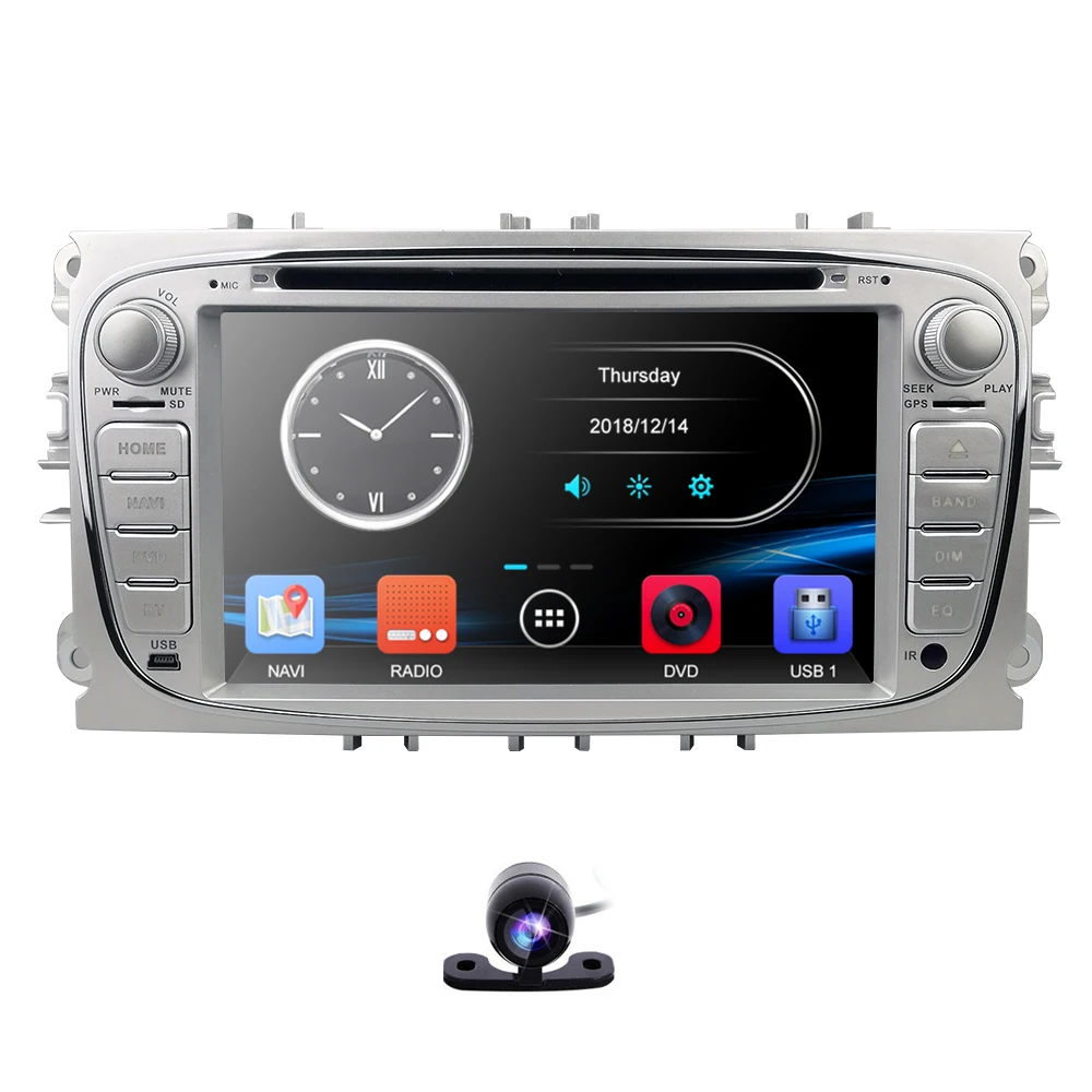 Discount HIZPO 7 inch Car DVD Player For Ford Focus 2 S-Max C-Max Mondeo 4 Galaxy Kuga 2008-2010 RDS DAB+ OBD2  Mirror link Free camera 2