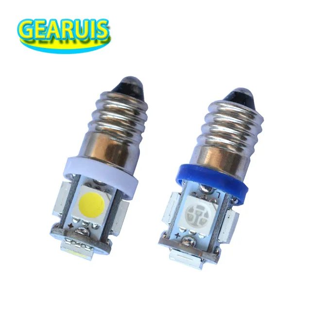 10 шт./лот E10 6 в винтовая лампочка сигнальная 5 SMD 5050 LED 5smd 5led приборы чистый белый