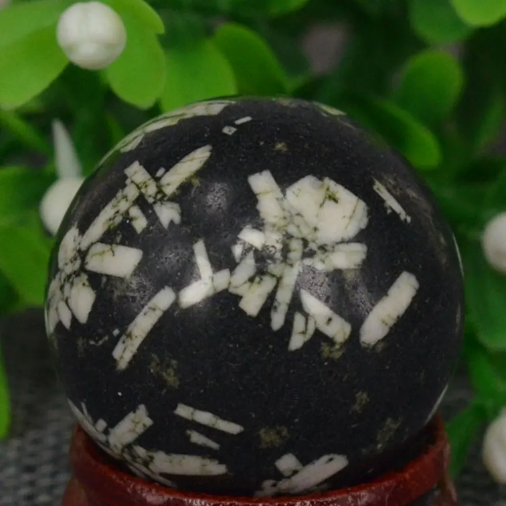 

(1.2")30MM Natural Gemstone Chrysanthemum Stone Sphere Crystal Globe Ball Chakra Healing Reiki Stone Carving Crafts,Minerals
