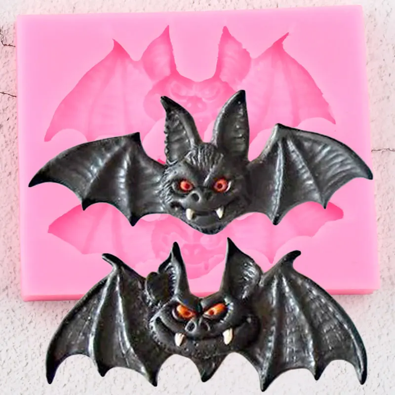 Bat Cake Silicone Mold Halloween Bat Fondant Chocolate Mould DIY Baking Decor \ 