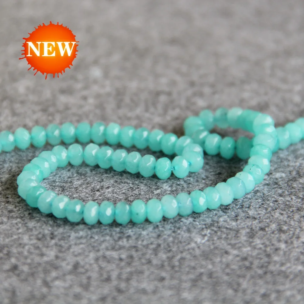 

4x6mm Faceted New Sky Blue Abacus Semi Finished Stones Balls Gifts Loose DIY Beads 15inch Jewelry Making Design Fitting Female