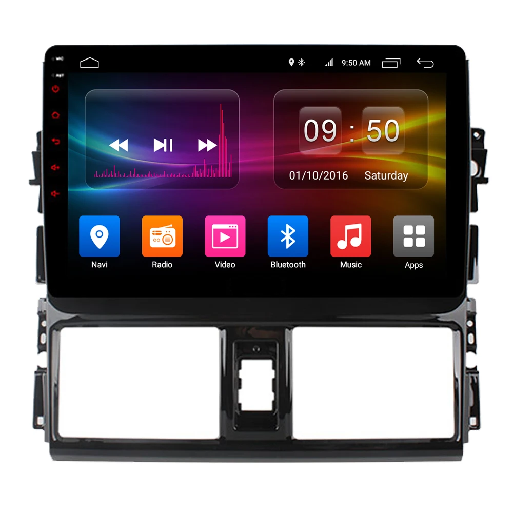 Clearance RoverOne Android 9.0 Octa Core Car Radio GPS For Toyota Vios Yaris L 2013 - 2015 Touchscreen Multimedia Player Stereo Head Unit 1