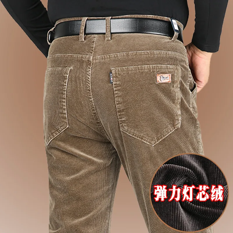 

new arrival fashion Men Casual Pants Autumn Winter Thick Corduroy Loose Straight Tubular Trousers Full Length plus size 29-40 42
