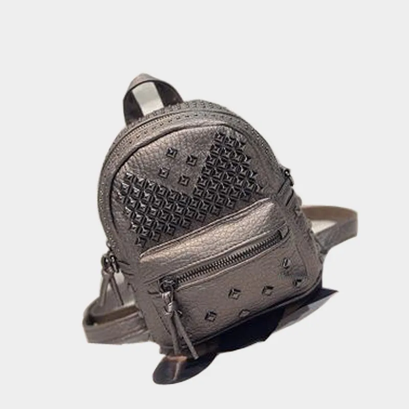 HIGHREAL Mini Pu Leather Rivet Backpack Women Small Teenage Girl Backpacks Sac A Dos Femme Brands