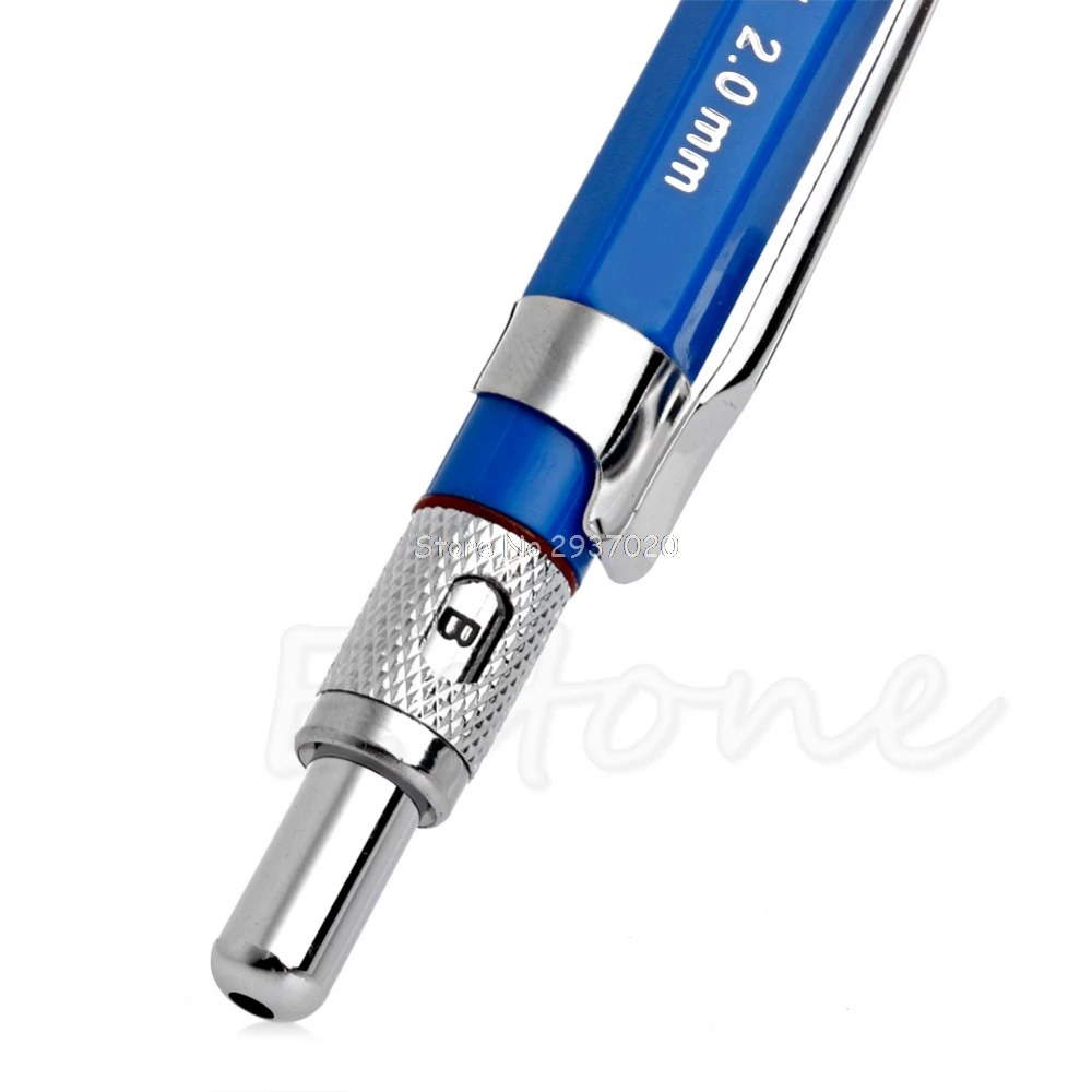 2mm 2B Lead Holder Automatic Mechanical Drawing Drafting Pencil 12 Leads Refills
