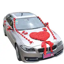 Свадебный автомобиль, искусственный цветок, украшение в виде сердца, венок, украшение для свадебной вечеринки, искусственные розы, свадебные Автомобильные украшения, товары для цветов