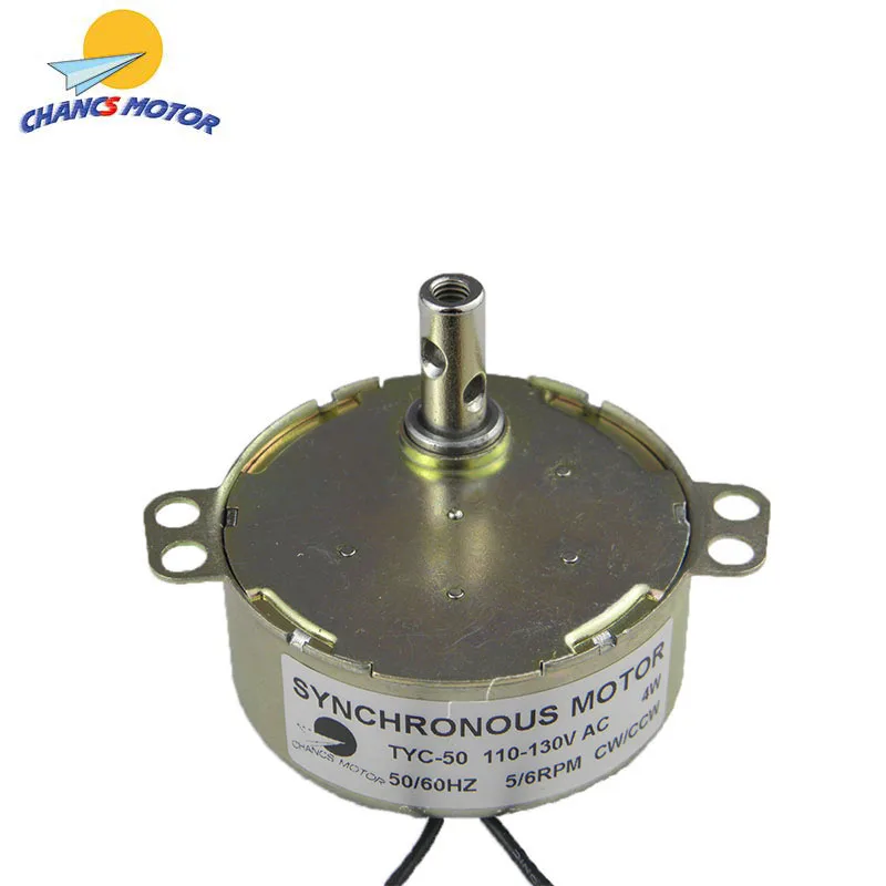 

CHANCS TYC-50 110V AC 5-6RPM Small Synchronous Motor CW/CCW Torque 4Kg.cm Electric Synchron Motor For Christmas Dolls