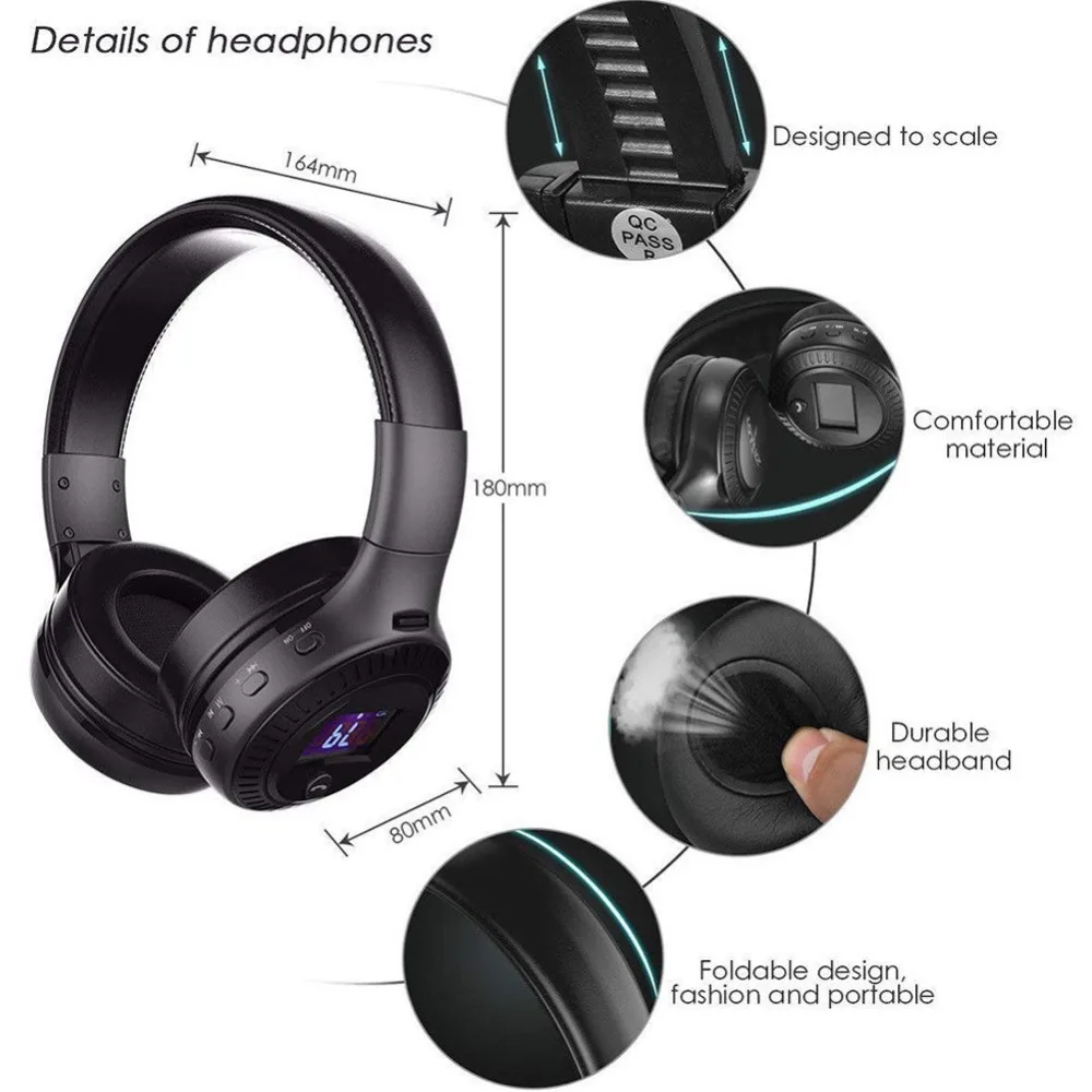Беспроводные стереонаушники eCos Bluetooth 4 1 складная гарнитура наушники Super Bass