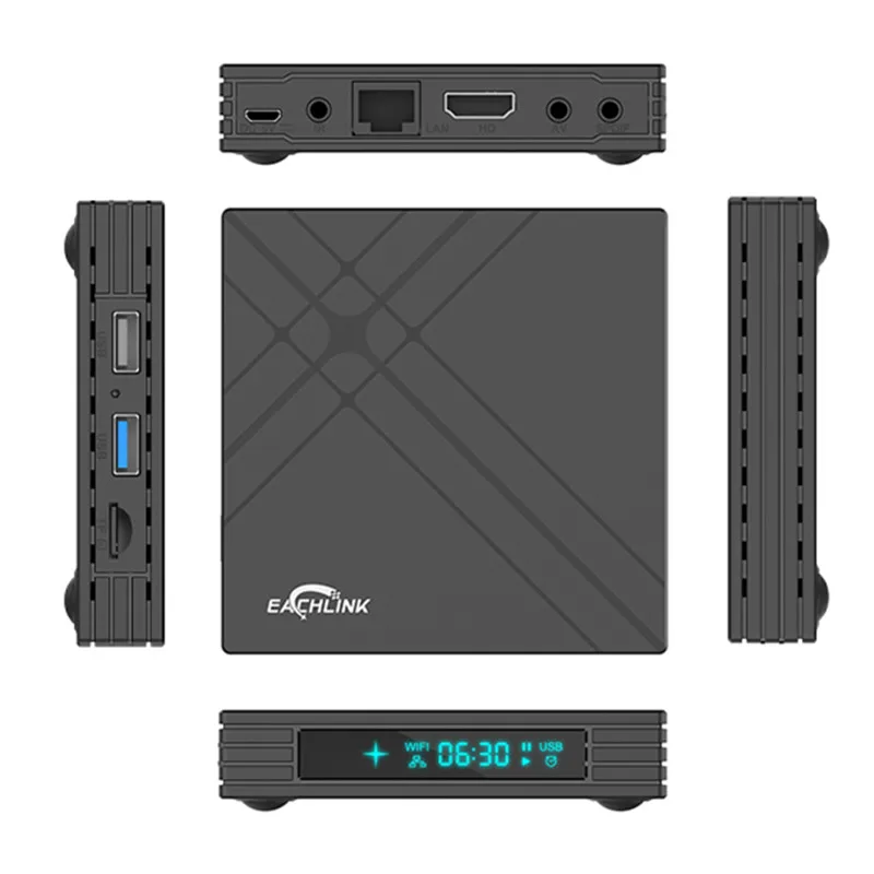 Смарт-ТВ приставка EACHLINK H6 Mini Android 7,0 Allwinner H6 3GB 4GB ram 32GB rom 2,4G WiFi 100Mbps USB3.0 BT4.1 6K H.265 телеприставка