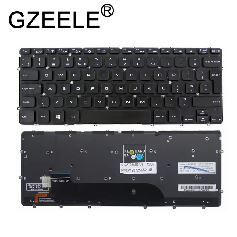 

GZEELE UK backlit laptop keyboard for DELL XPS 12 13 L321x L322x 9Q23 9Q33 QWERTY keyboard MP-11C76A0J920 AED13Q00110 YJTP8