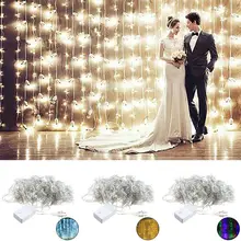 Подробная информация о нас 3 м x 2 м светодиодный Xmas Строка Фея Свадебное Хэллоуин Шторы огни декоры 110/220 В