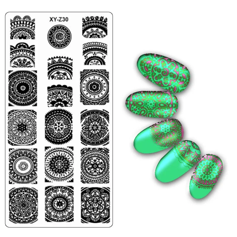 Дизайн ногтей металлическая пластина изображения штамповки пластины DIY маникюр печать шаблон пластины инструменты XYZ01-32 - Цвет: XYZ30