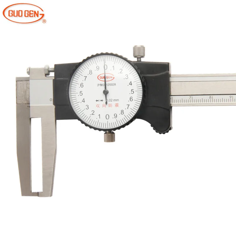 GUOGEN Inside Groove Dial font b Caliper b font Single Claw Shockproof 150 200 300mm Inner