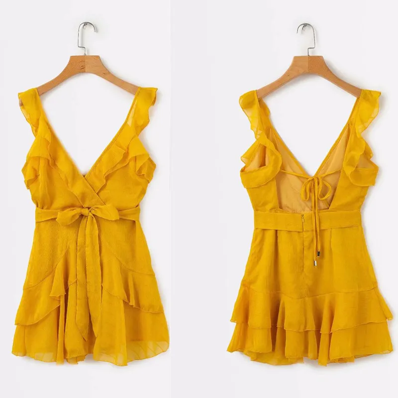 yinlinhe Green Striped Summer Dress Sleeveless Bow Slim Waist Strap Ruffles Dress Women Backless Lace Up Elegant Vestidos 8